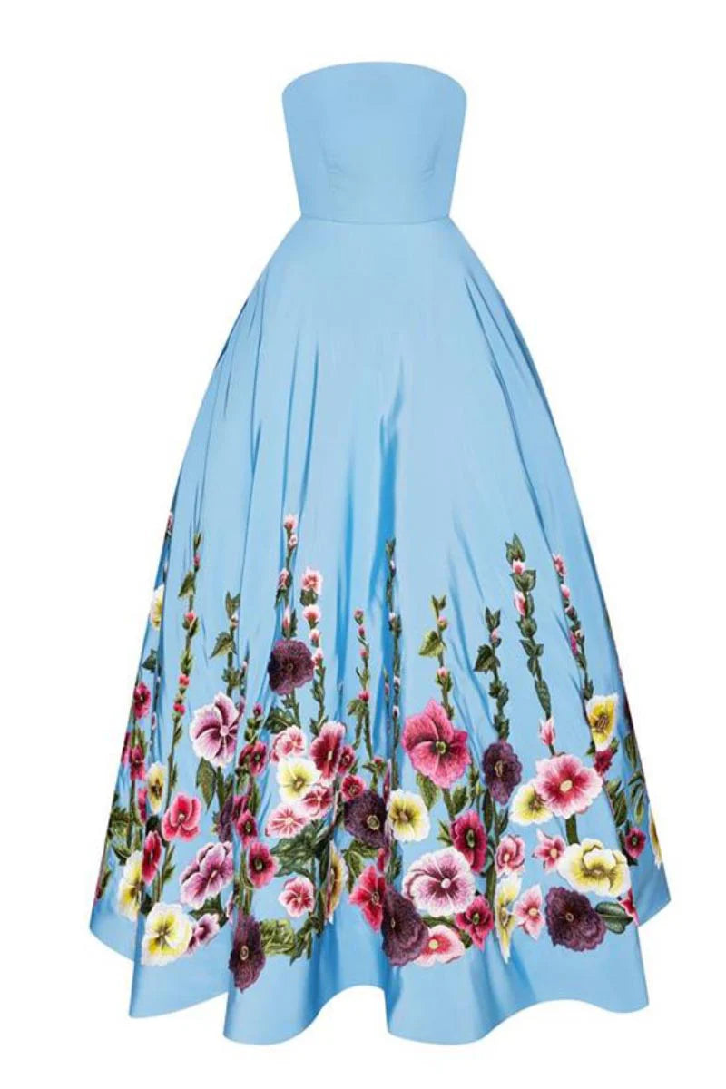 Weitese Prom Dress In Store Strapless A-line Fleur of Dreams Floral Lace Applique Maxi Dress Dresses Evening Wear