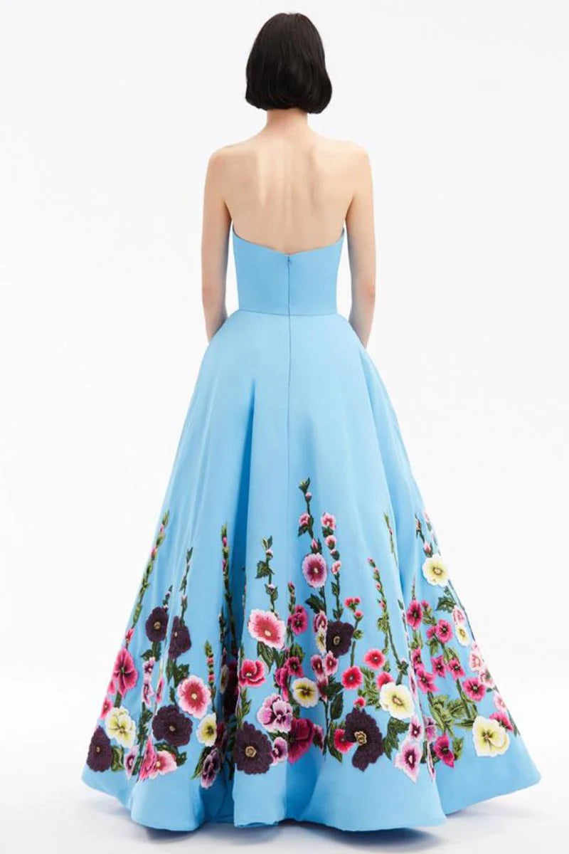 Weitese Prom Dress In Store Strapless A-line Fleur of Dreams Floral Lace Applique Maxi Dress Dresses Evening Wear