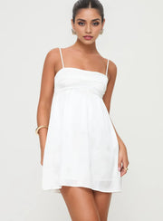 White Spaghetti Strap Babydoll Mini Dress – Weitese Dress White Spaghetti Strap Babydoll Mini Dress – Weitese Dress
