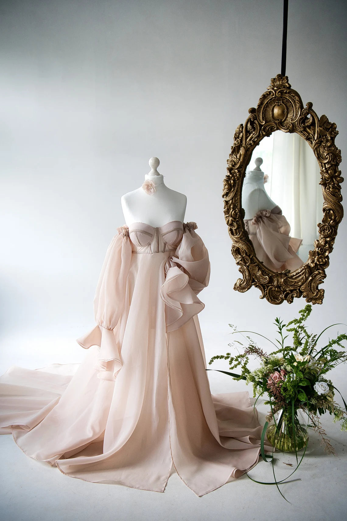 Women Bridal Dress Bohemian Dress Prom Dress Beauty Natural Design Off-the-Shoulder Lace Up Sweetheart Prom Dress