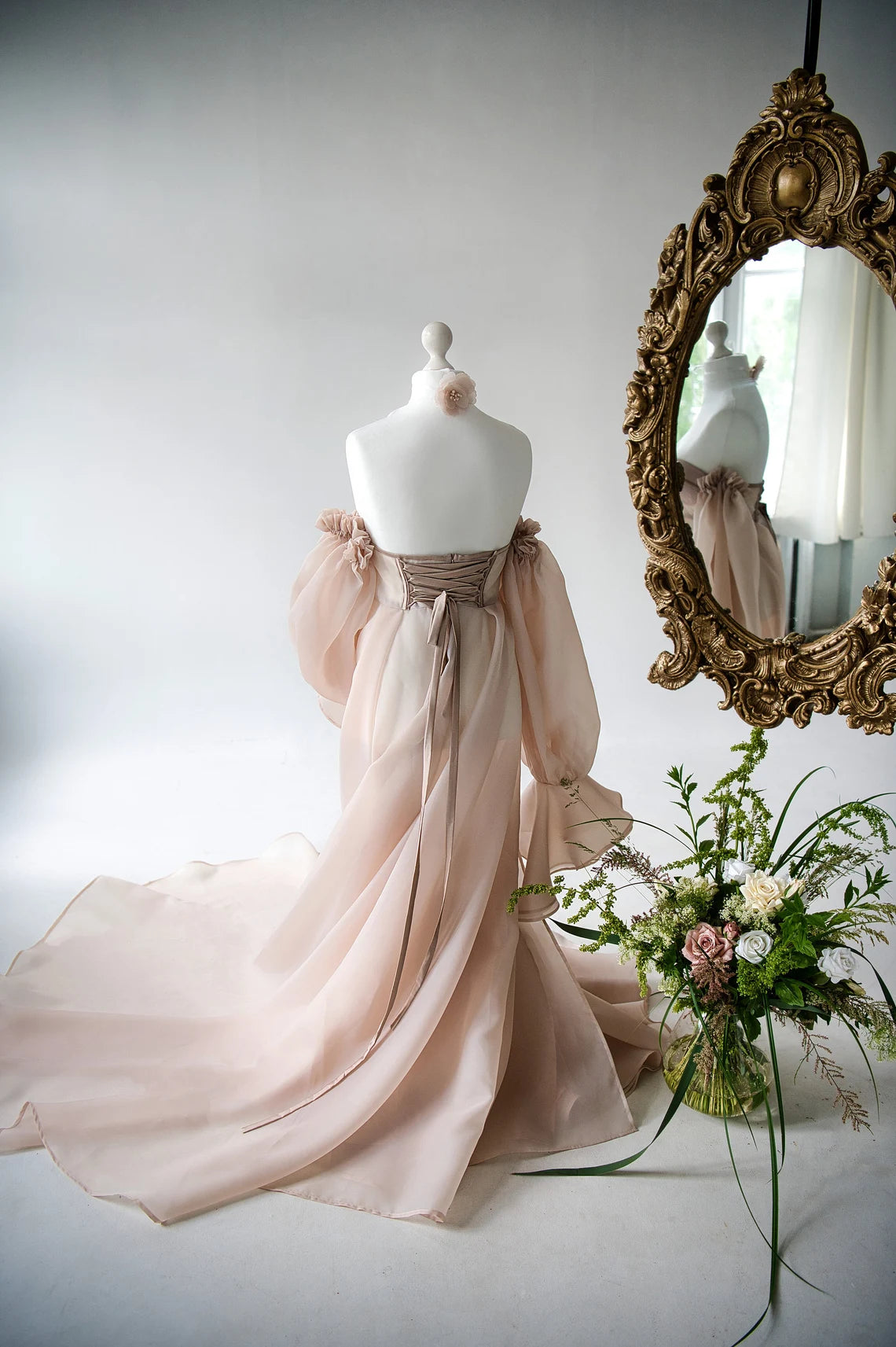 Women Bridal Dress Bohemian Dress Prom Dress Beauty Natural Design Off-the-Shoulder Lace Up Sweetheart Prom Dress