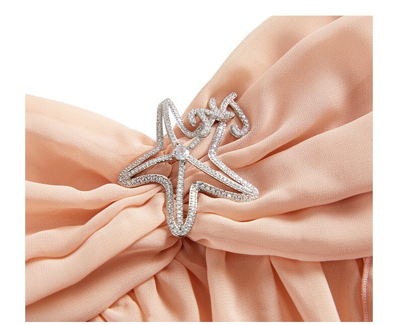 Lace Irregular Dress In Pink