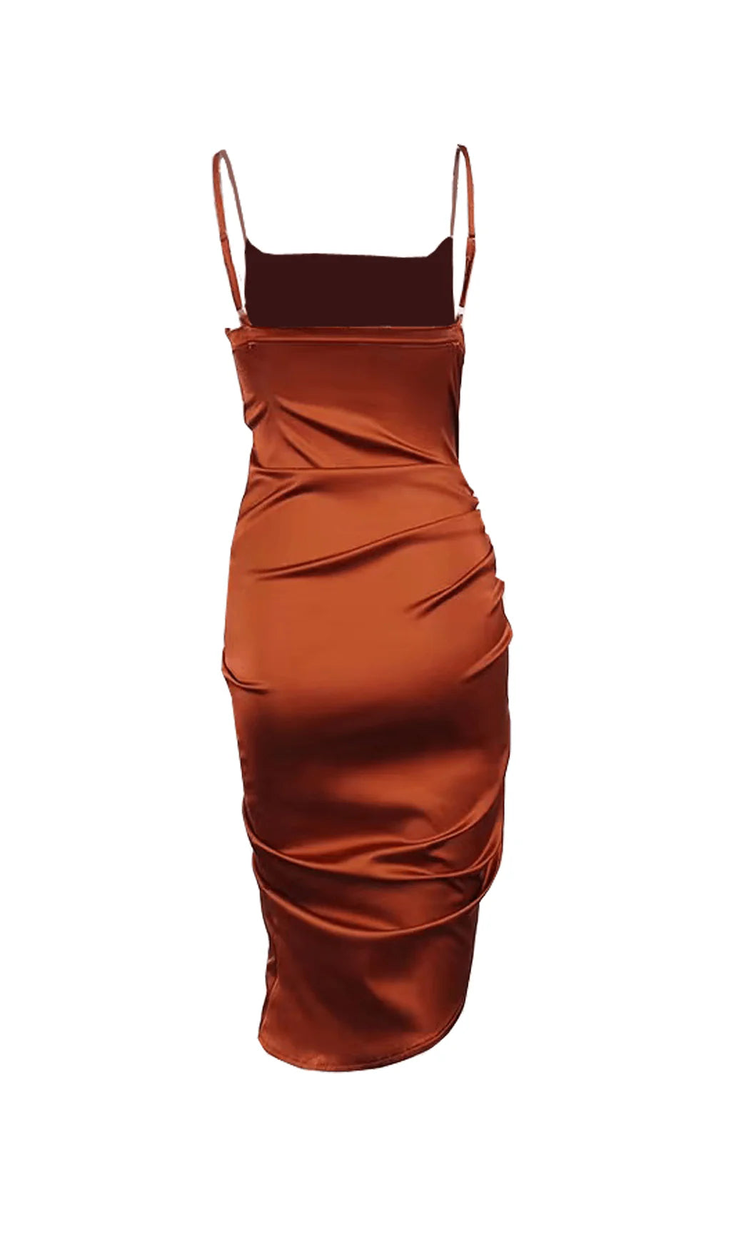 Off-the-Shoulder Spaghetti Straps Ivory Slit Pleated Sling Prom Dress