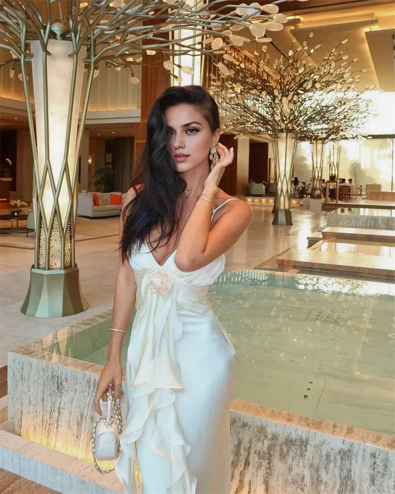 Robe Weitese, magnifique robe sirène à bretelles spaghetti en satin, longue robe de soirée, robe de bal 