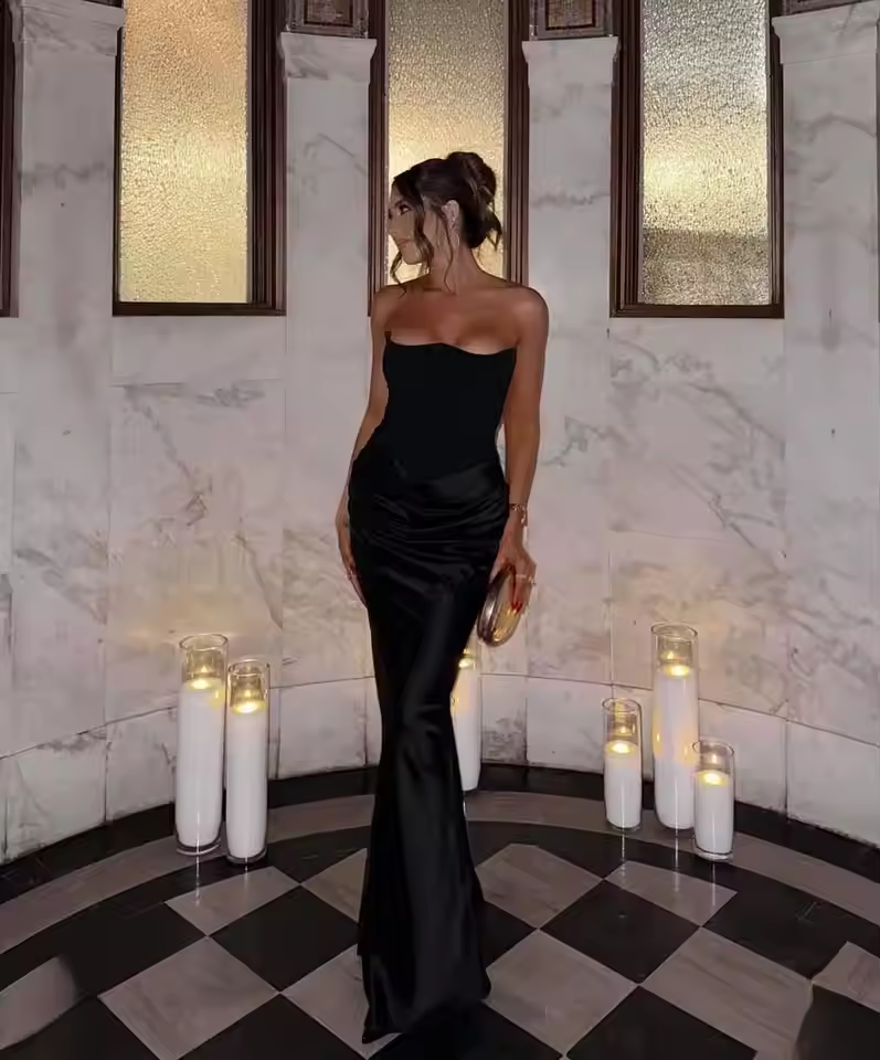 Robe de soirée Weitese pour femme, robe bustier rose, robe de bal, robe sexy en satin, longue, corset, élégante, maxi, gala 
