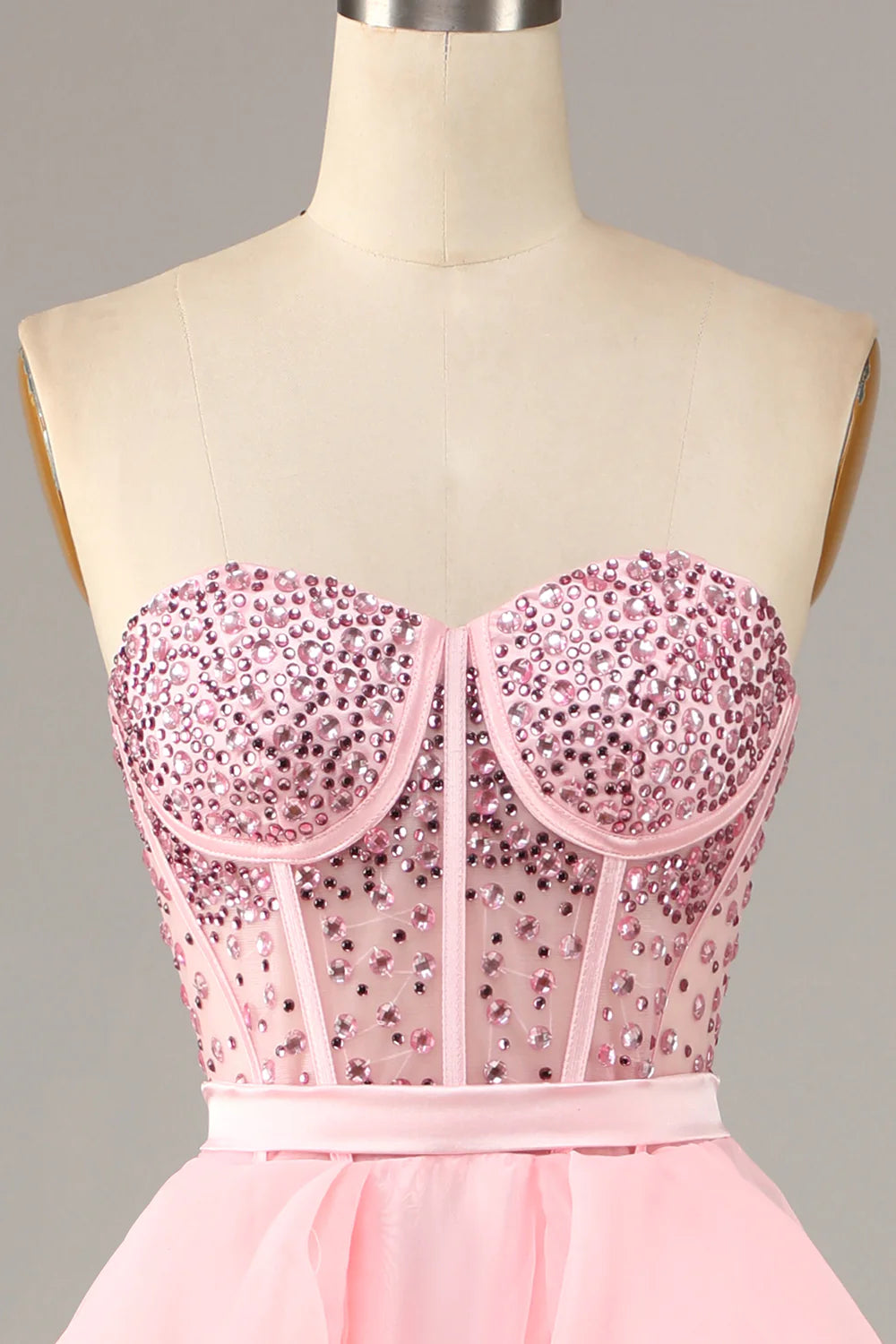 Weitese Princess A Line Sweetheart Black Corset Prom Dress with Beding