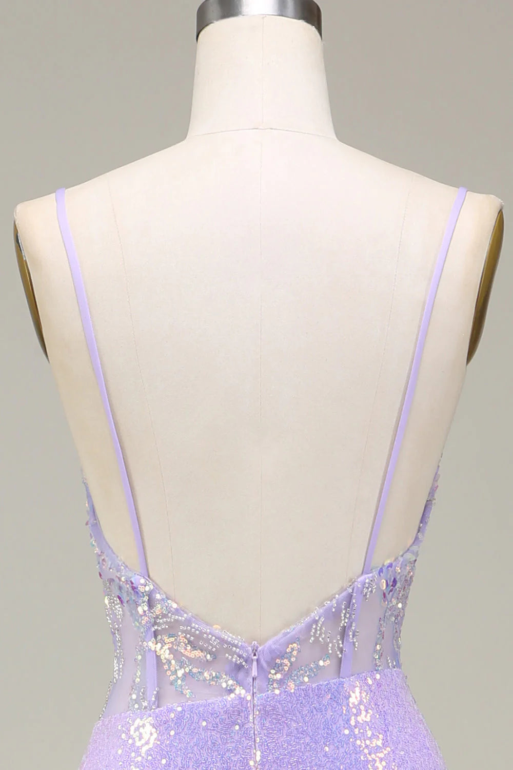 Mermaid Sparkly Corset Long Prom Dress With Slit