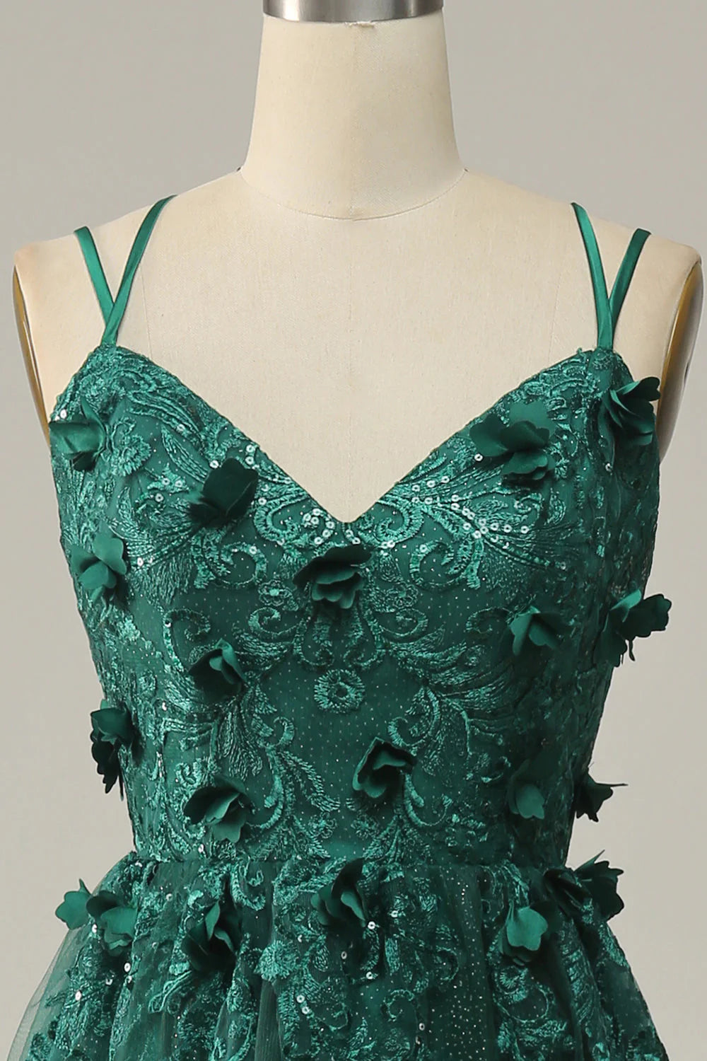 Spaghetti Straps A Line Tulle Prom Party Dresses With Slit