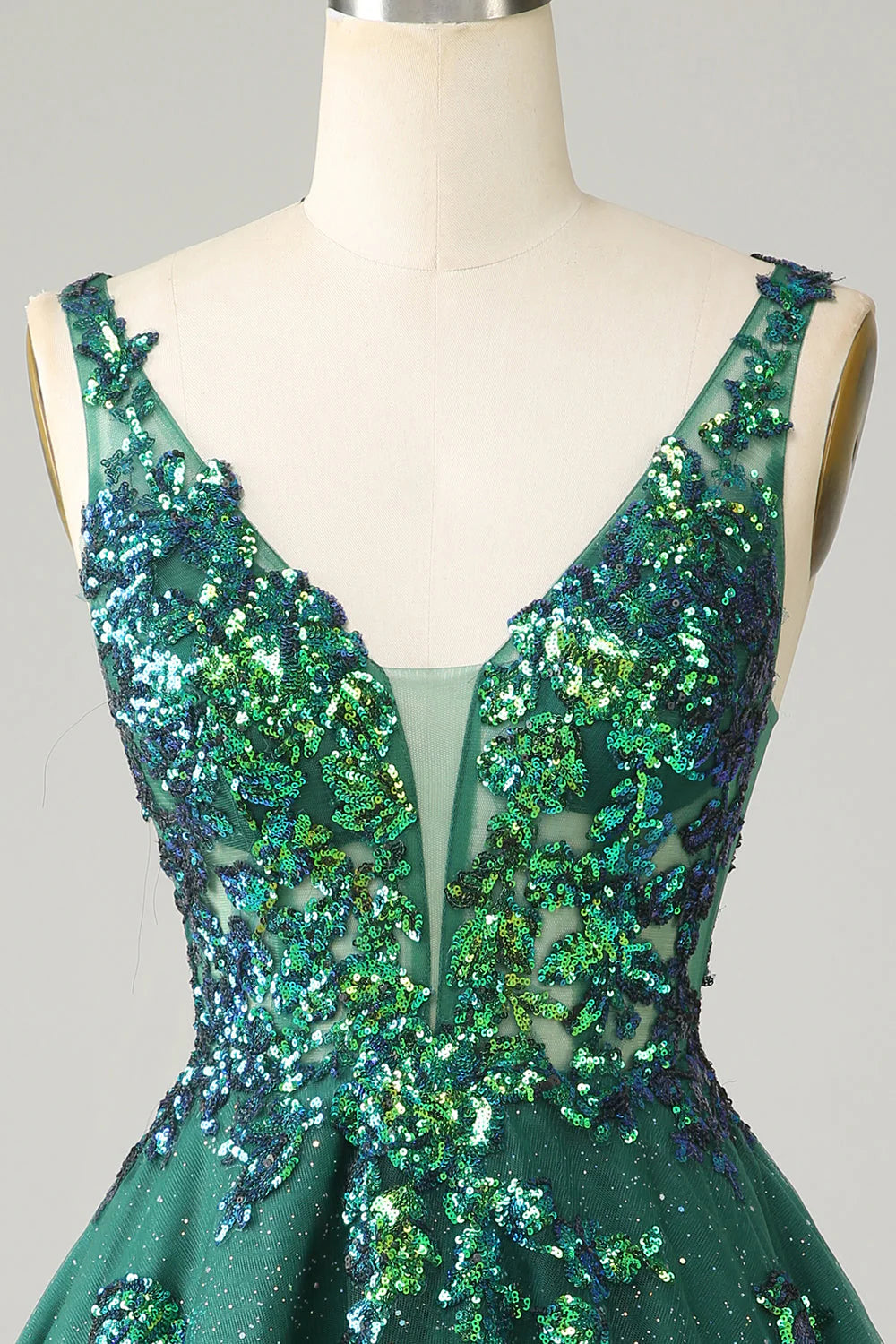 Lindo vestido de fiesta naranja brillante con apliques de lentejuelas