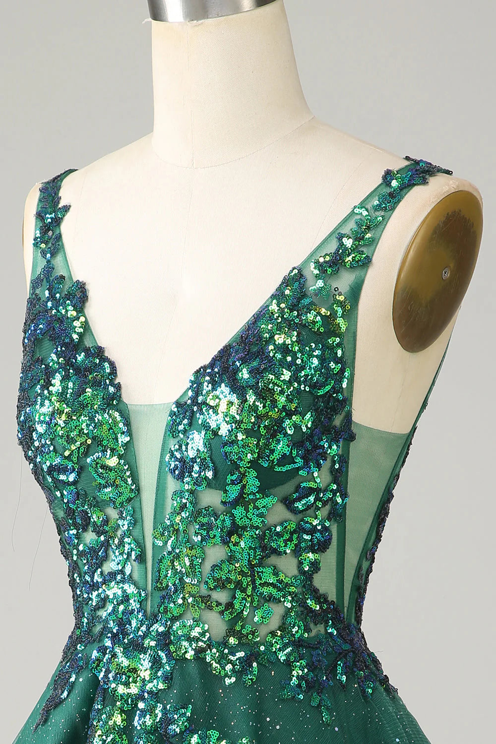 Lindo vestido de fiesta naranja brillante con apliques de lentejuelas