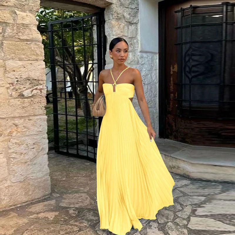Best Sellers Spaghetti Straps Sleeveless A-Line Satin Cutout Back Long Prom Dress