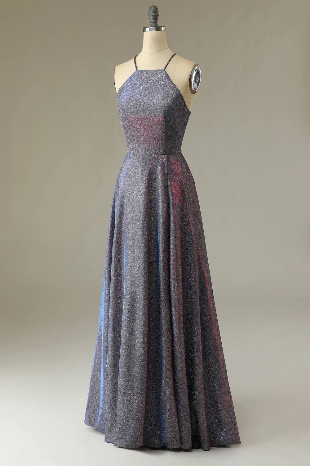 Glitter Blue+Violet Long Prom Dress