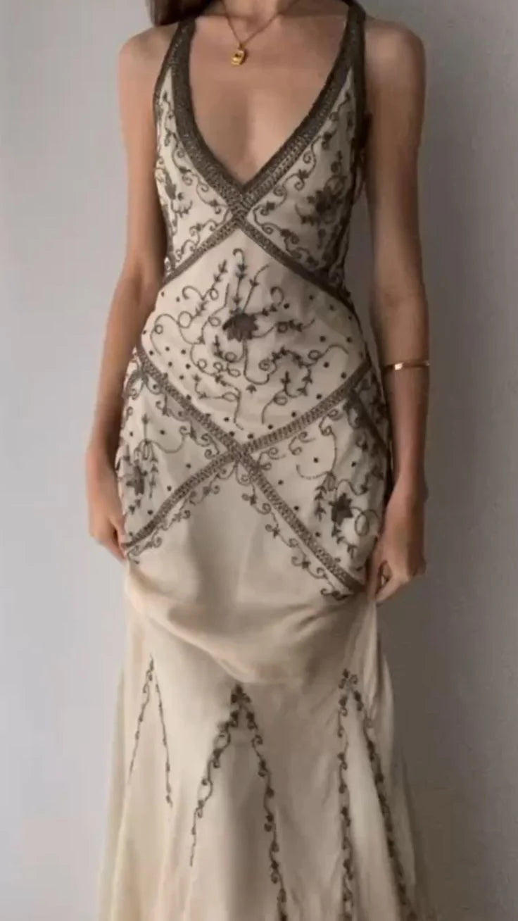 Vestidos formales Weitese, vestidos vintage con escote en V, espalda cruzada, cuentas, sirena, vestido largo de fiesta, vestidos de graduación, tiendas, vestidos formales para mujer 