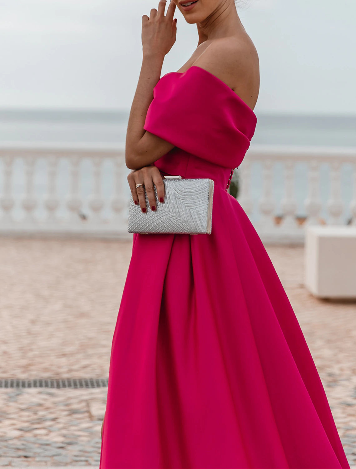 A-Line Evening Gown Party Dress Celebrity Style Dress Formal Wedding Court Train Sleeveless Off Shoulder Bridesmaid Dress Satin