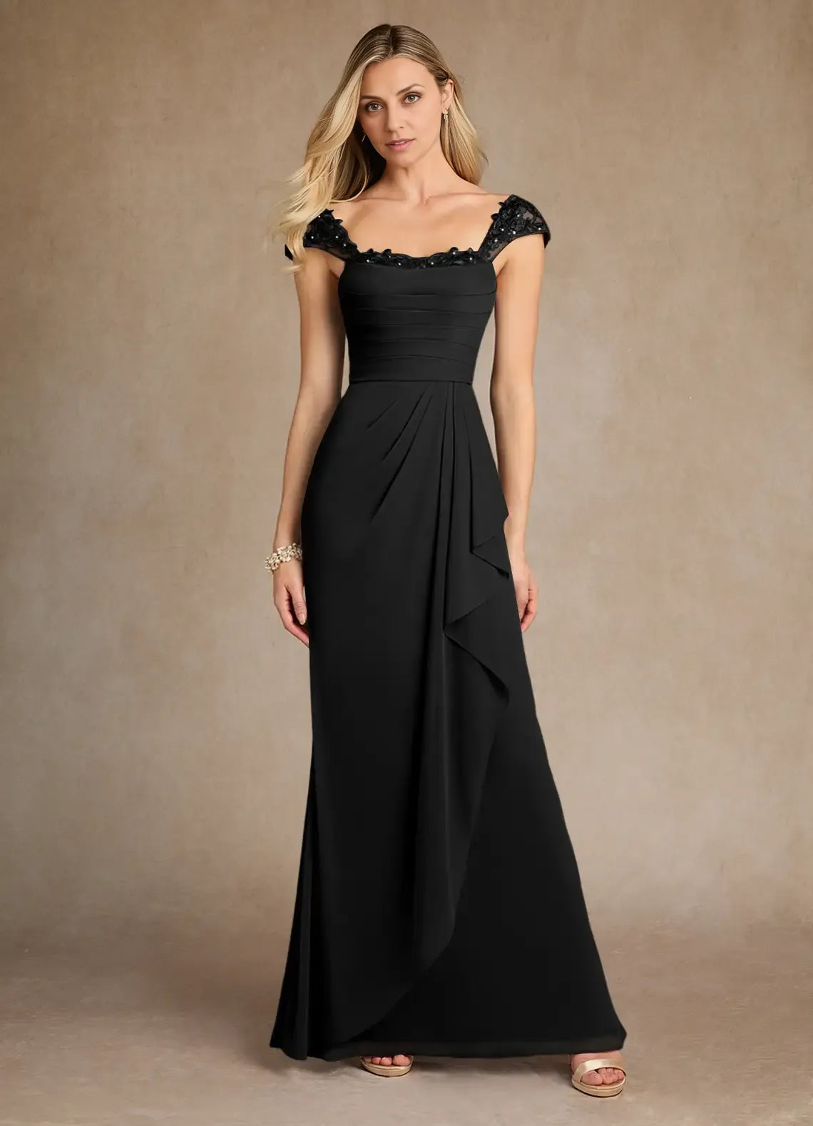 Weitese Dress Stormy Sweetheart Sheath Lace Mother Of The Bride Evening Dress Fashion Cape Sleeve Back Zip Mother Of The Groom Dresses