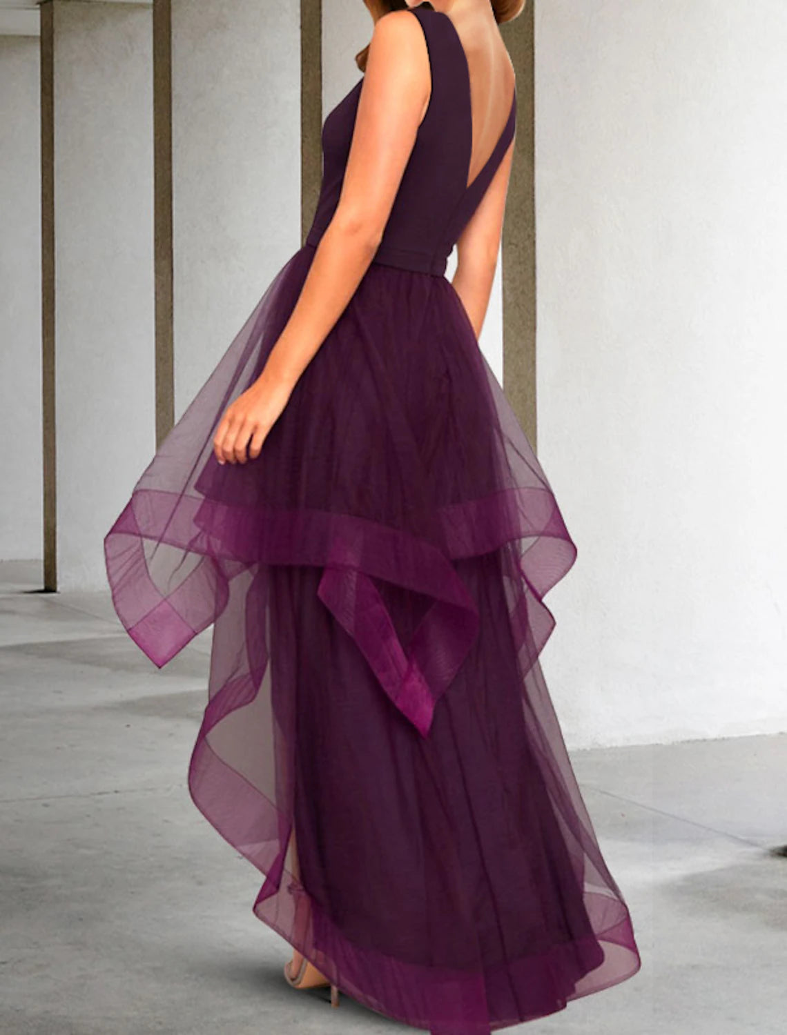 A-Line Evening Dresses Elegant Dress Kentucky Derby Semi Formal Tea Length Sleeveless V Neck Fall Wedding Guest Organza