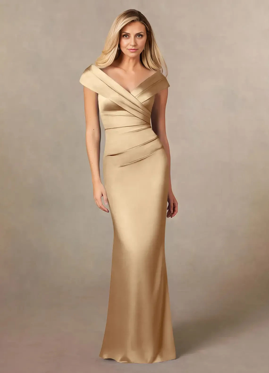 Weitese Dress Cinnamon Mermaid Pleated Satin Mother Of The Bride Evening Dress Fashion Sleeveless Back Zip Leg Slit Mother Of The Groom Dresses