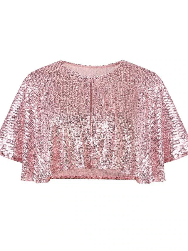 Two Piece Mermaid / Trumpet Party Dresses Sparkle & Shine Dress Prom Floor Length Sleeveless V Neck Capes Tulle V Back