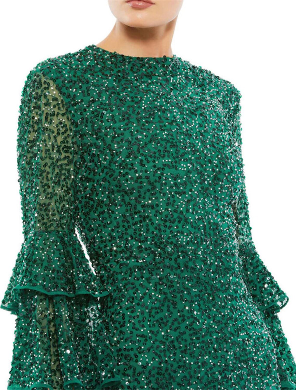 Sheath / Column Evening Dresses Party Dress Wedding Guest Party Wear Tea Length 3/4 Length Sleeve Jewel Neck Sequined