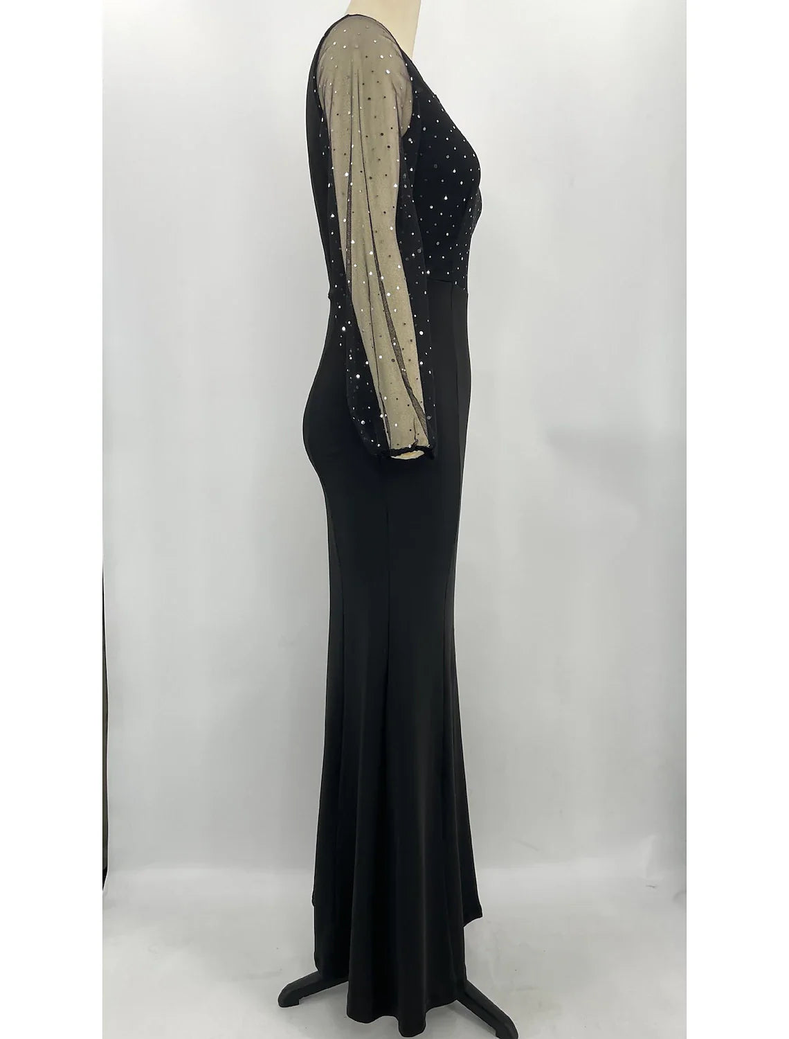 Mermaid / Trumpet Party Dresses Sparkle & Shine Dress Formal Floor Length Long Sleeve Jewel Neck Spandex