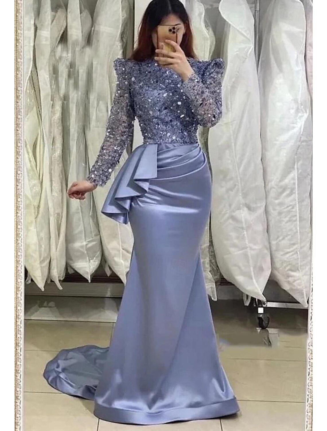 Sheath / Column Evening Gown Elegant Dress Formal Black Dress Tea Length 3/4 Length Sleeve Square Neck Stretch Fabric