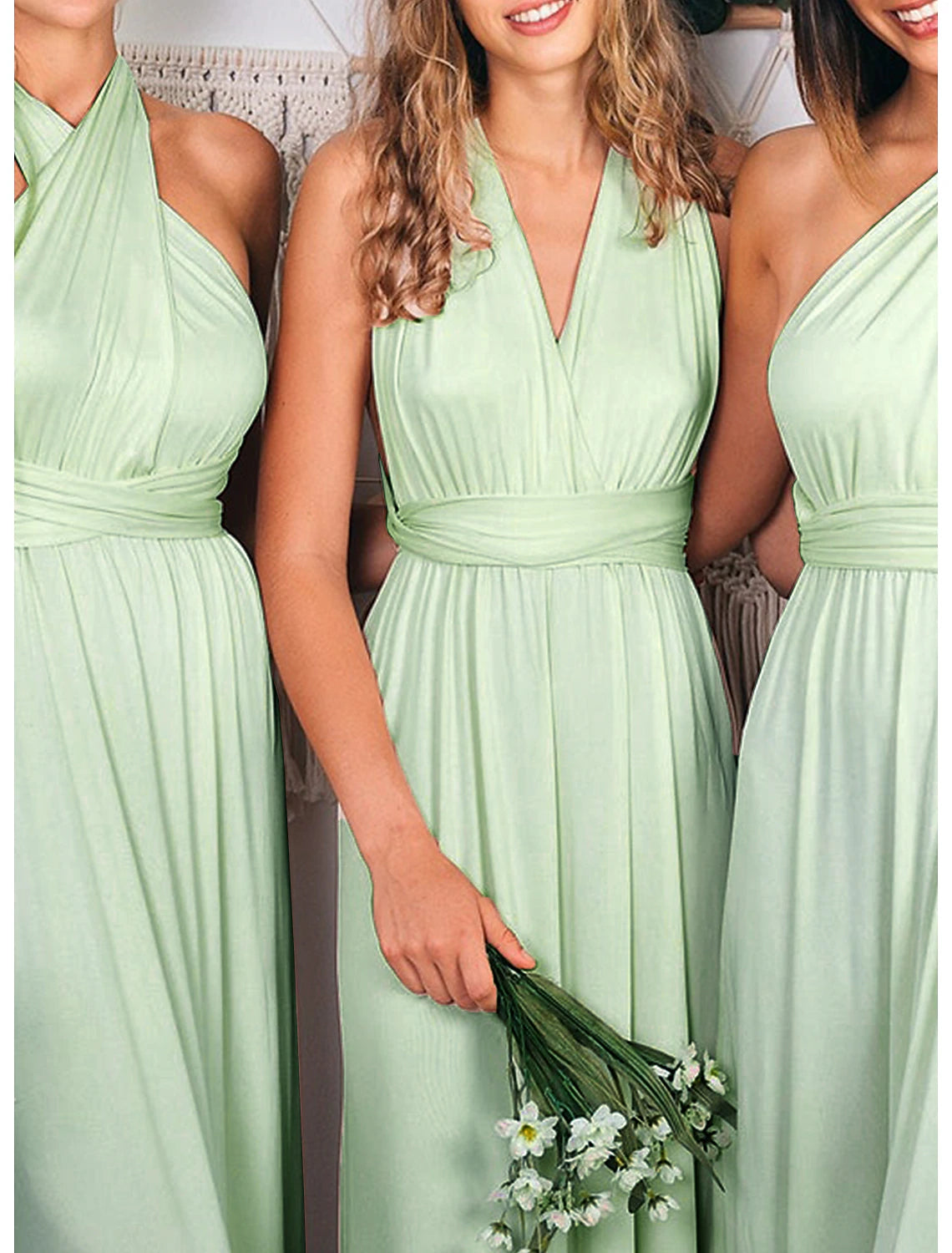 Sheath / Column Bridesmaid Dress Halter Sleeveless Convertible Ankle Length Spandex