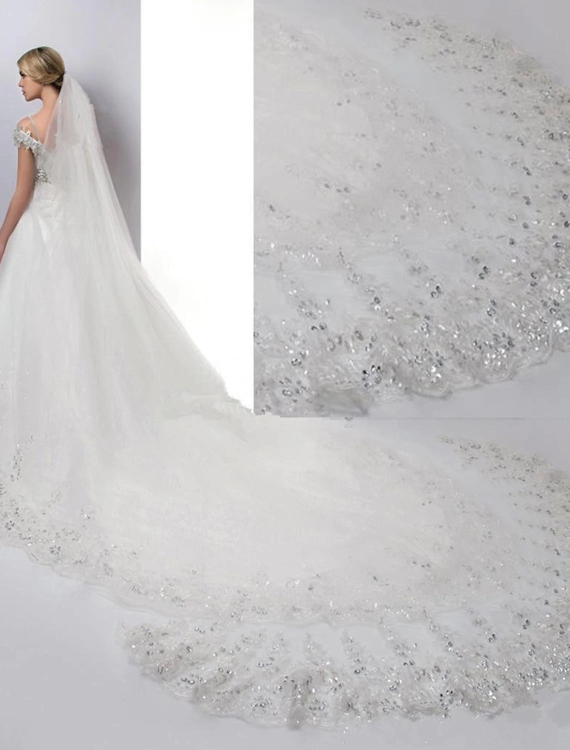 One-tier Cute Wedding Veil Cathedral Veils