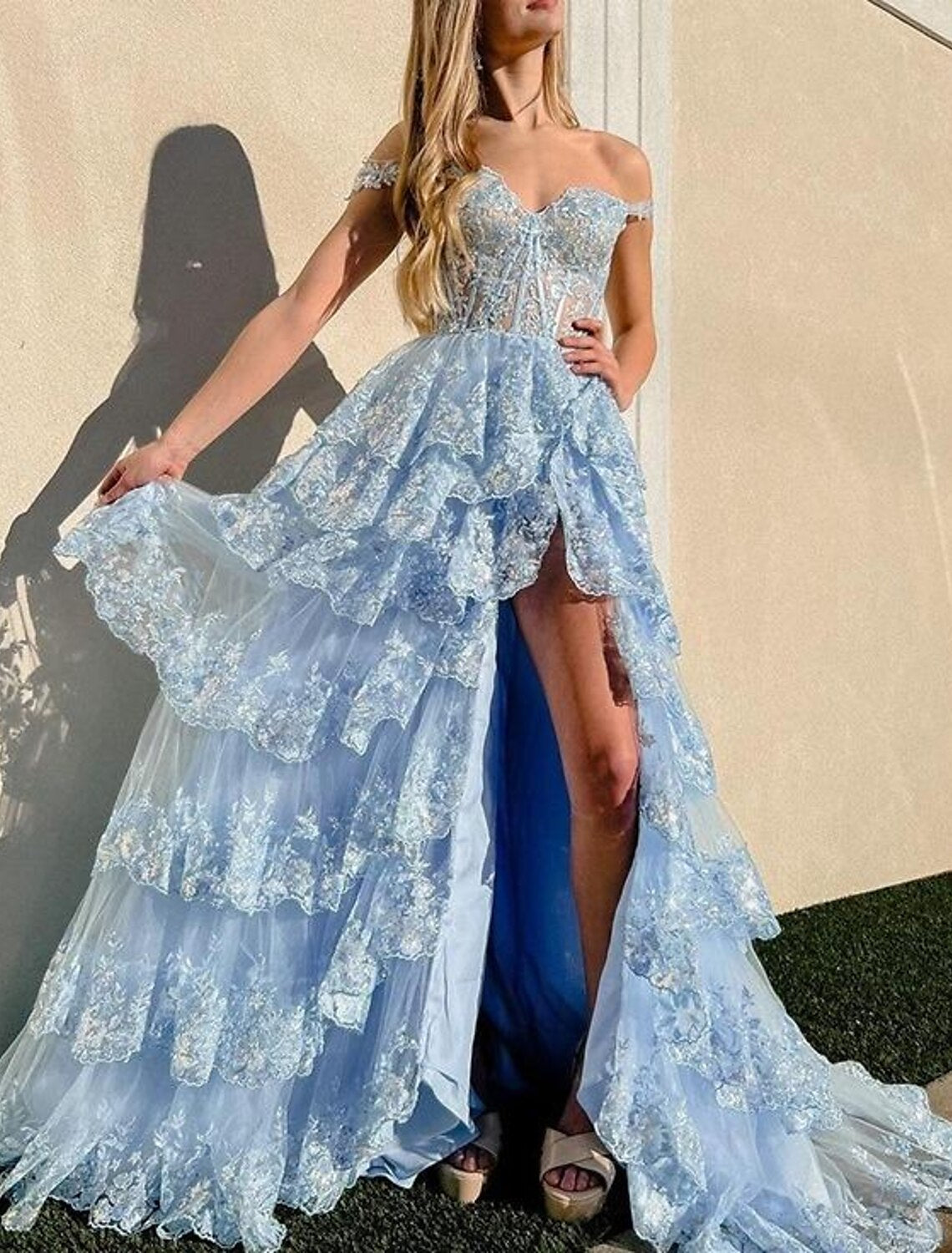 Vestidos de fiesta de sirena con corsé, vestido para invitados de boda, fiesta de noche, cola de corte, sin mangas, hombros descubiertos, tul