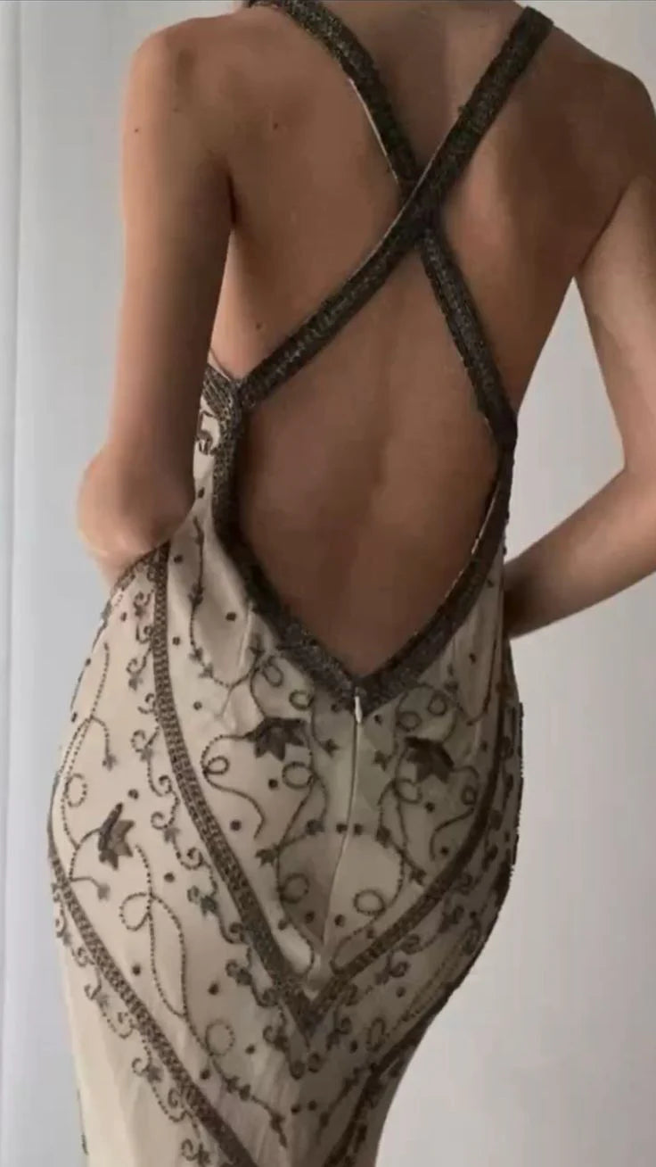 Vestidos formales Weitese, vestidos vintage con escote en V, espalda cruzada, cuentas, sirena, vestido largo de fiesta, vestidos de graduación, tiendas, vestidos formales para mujer 