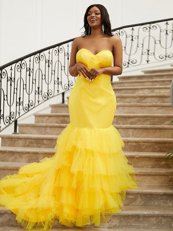 Layers Sweetheart Sleeveless Sweep/Brush Train Dresses