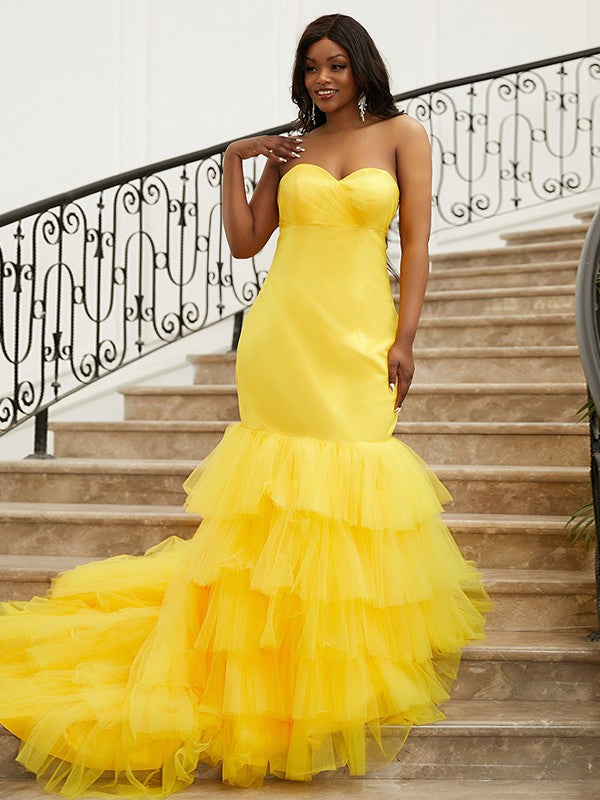 Layers Sweetheart Sleeveless Sweep/Brush Train Dresses
