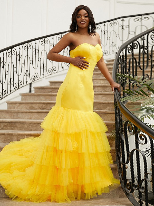 Layers Sweetheart Sleeveless Sweep/Brush Train Dresses