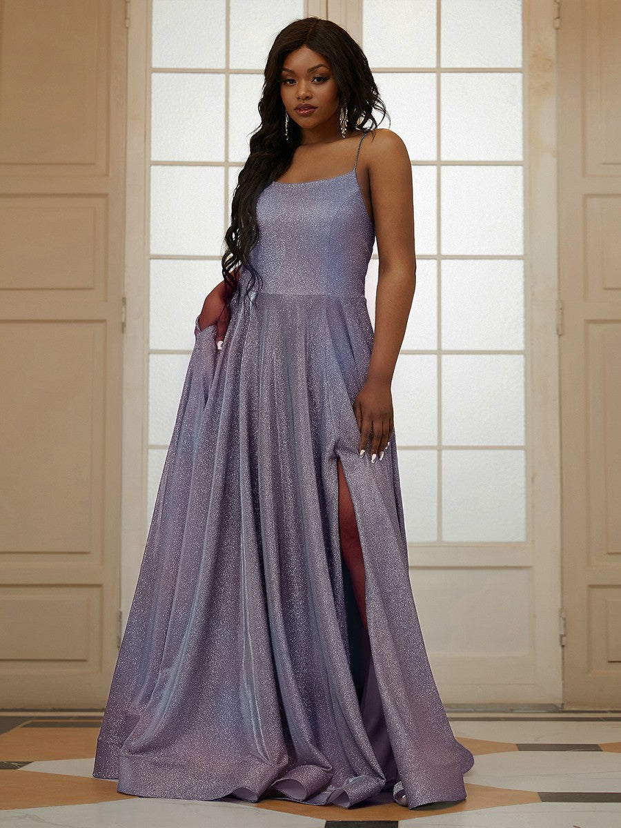 Ruffles Spaghetti Straps Sleeveless Sweep/Brush Train Dresses