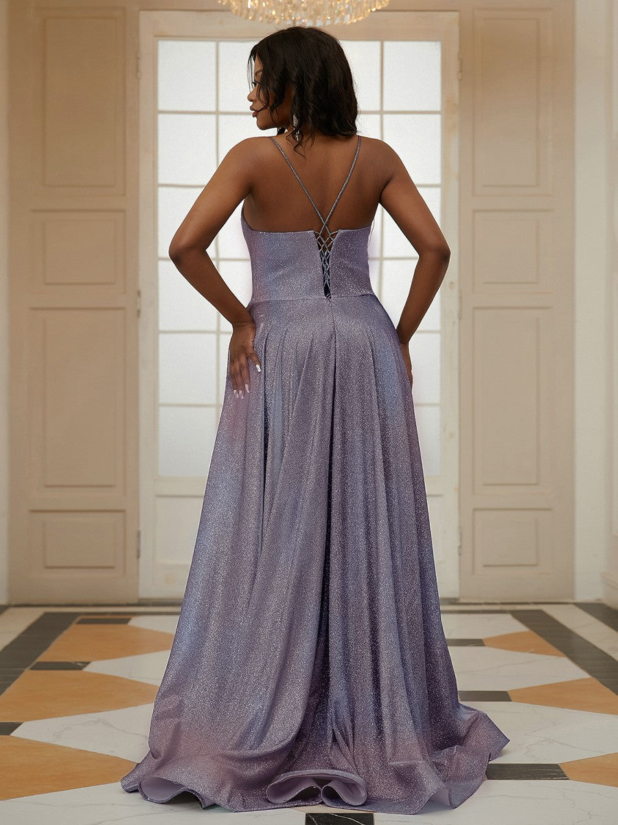 Ruffles Spaghetti Straps Sleeveless Sweep/Brush Train Dresses