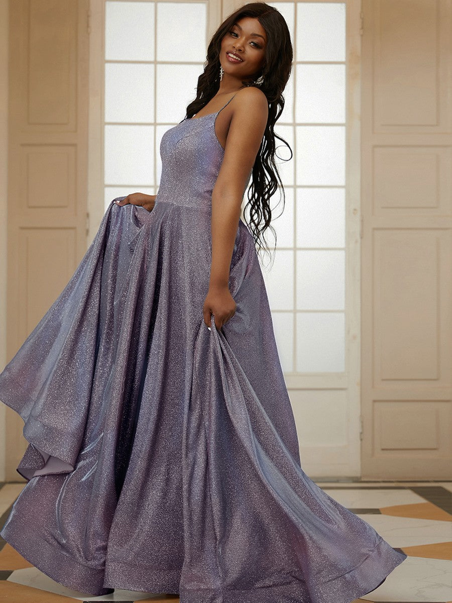 Ruffles Spaghetti Straps Sleeveless Sweep/Brush Train Dresses