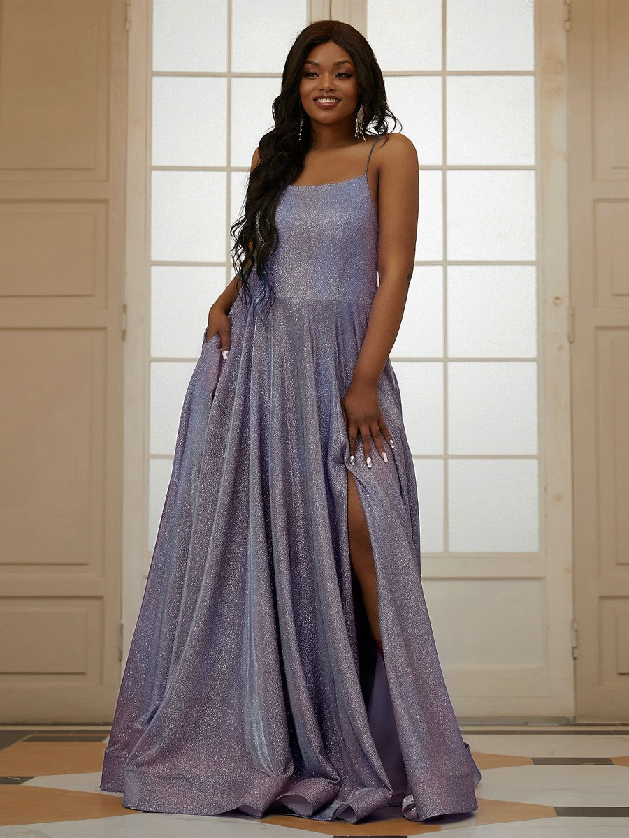 Ruffles Spaghetti Straps Sleeveless Sweep/Brush Train Dresses