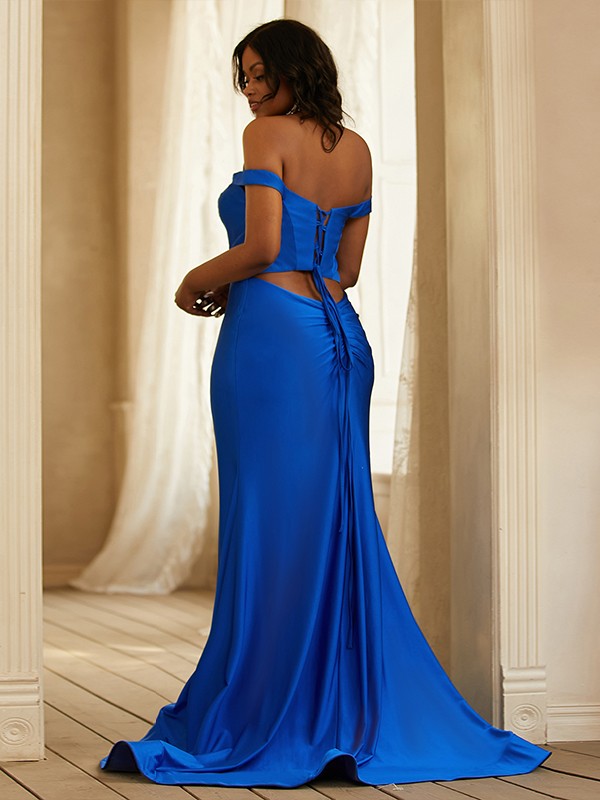 Ruffles Off-the-Shoulder Sleeveless Sweep/Brush Train Dresses