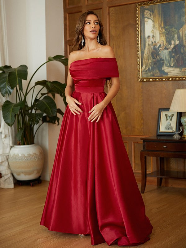 One-Shoulder Sleeveless Sweep/Brush Train Dresses