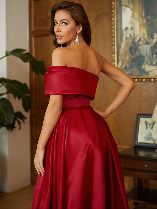 One-Shoulder Sleeveless Sweep/Brush Train Dresses