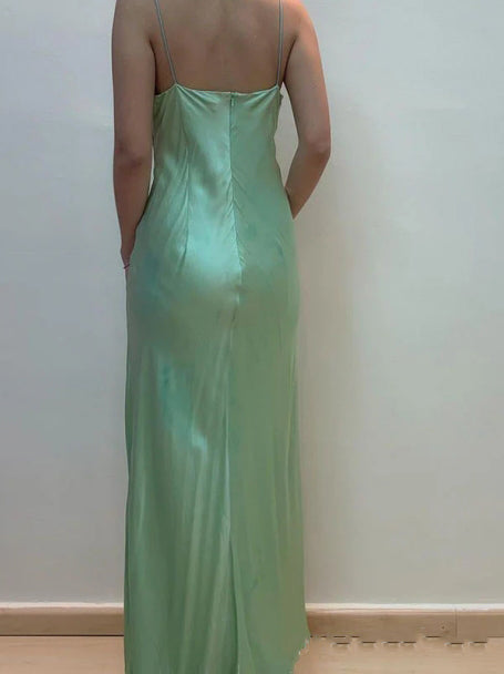 Weitese Dress Prom Dress Stores Green Spaghetti Straps Beading Sheath Long Party Dress Formal Wear Dresses