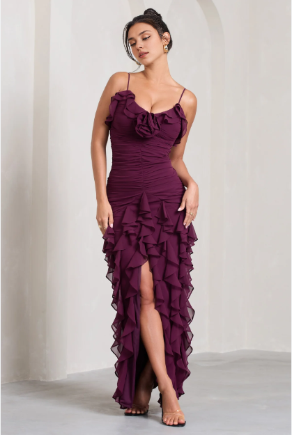 Spaghetti Straps Chiffon Prom Evening Party Dress