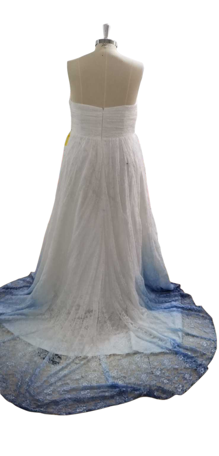 Weitese Dress White Sweetheart Lace Wedding Dresses Ombre Wedding Dresses with Flowers