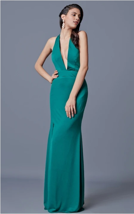 Weitese Dress/Sheath Sexy Deep V-neck Backless Long Dress Sleeveless With Mermaid Train Prom Dress/Dress For Formal