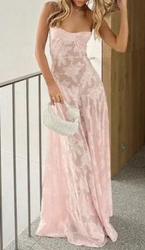 Robe de bal sexy en dentelle sans manches à bretelles spaghetti