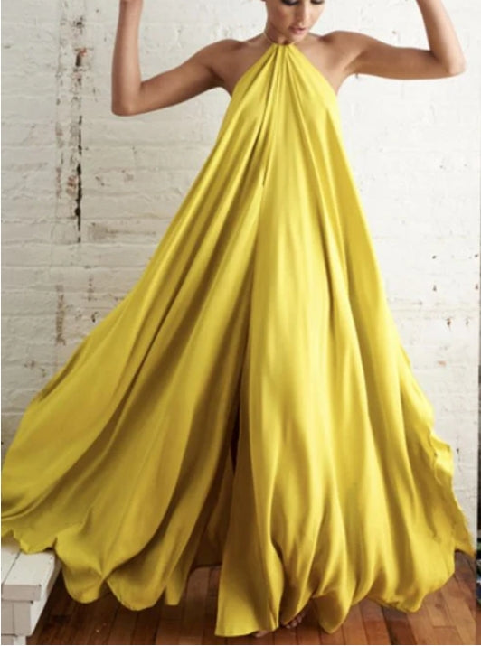 Robe de bal trapèze à bretelles et sans bretelles