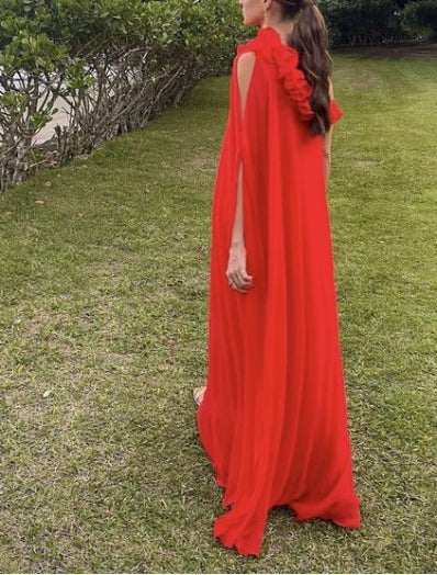 Robe de bal trapèze à épaules dénudées