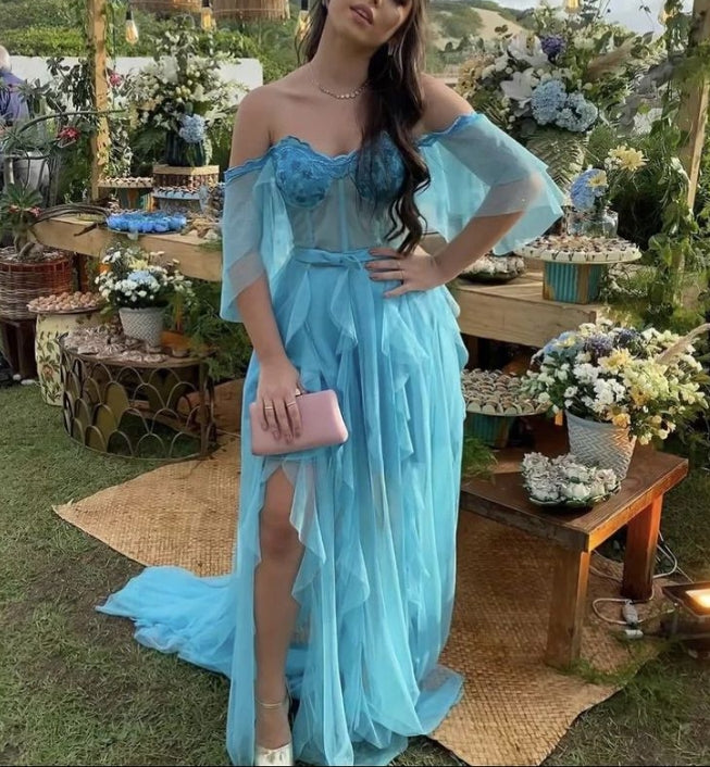 Off The Shoulder Charming Long Prom Dress