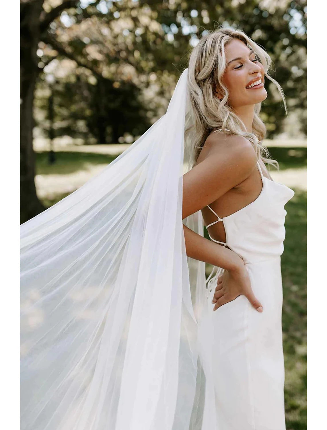One-tier Simple / Classic Style Wedding Veil Chapel Veils