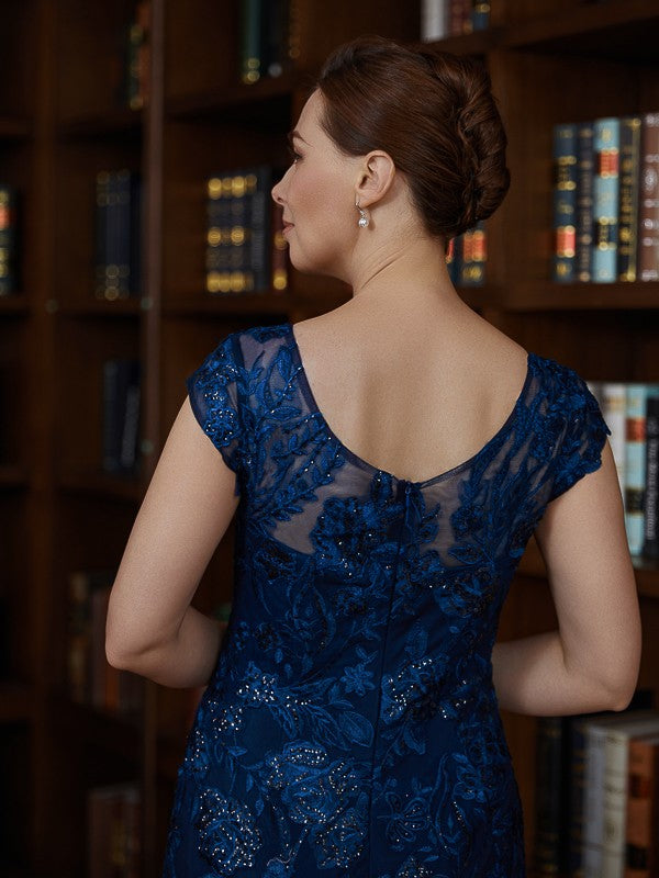 Applique V-neck Short Sleeves Floor-Length Mother of the Bride Dresses
