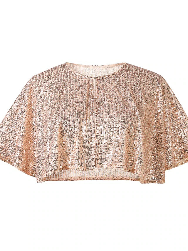 Two Piece Mermaid / Trumpet Party Dresses Sparkle & Shine Dress Prom Floor Length Sleeveless V Neck Capes Tulle V Back